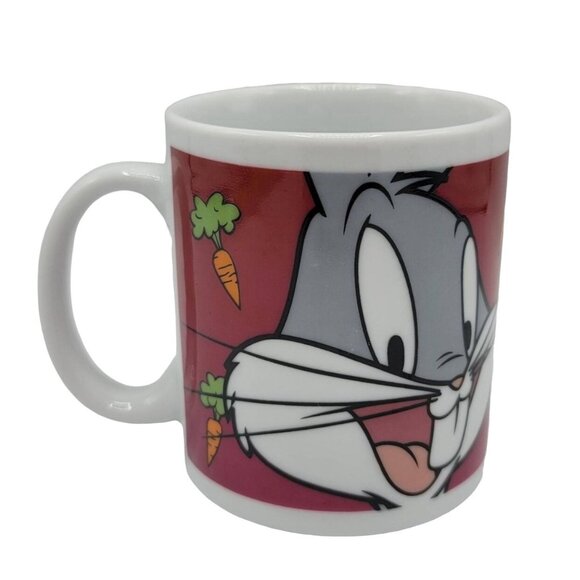 Looney Tunes Bugs Bunny Mug Red Carrots Laughing 1994 Warner Bros VTG READ - Picture 1 of 10